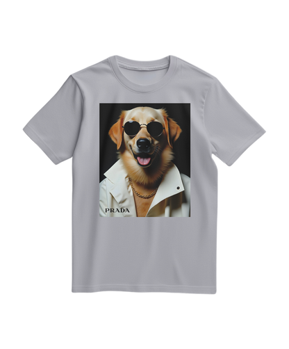 Camalestore T-shirt Golden Style cinza com detalhes em Oxford, tecido confortável e design casual para o dia a dia.