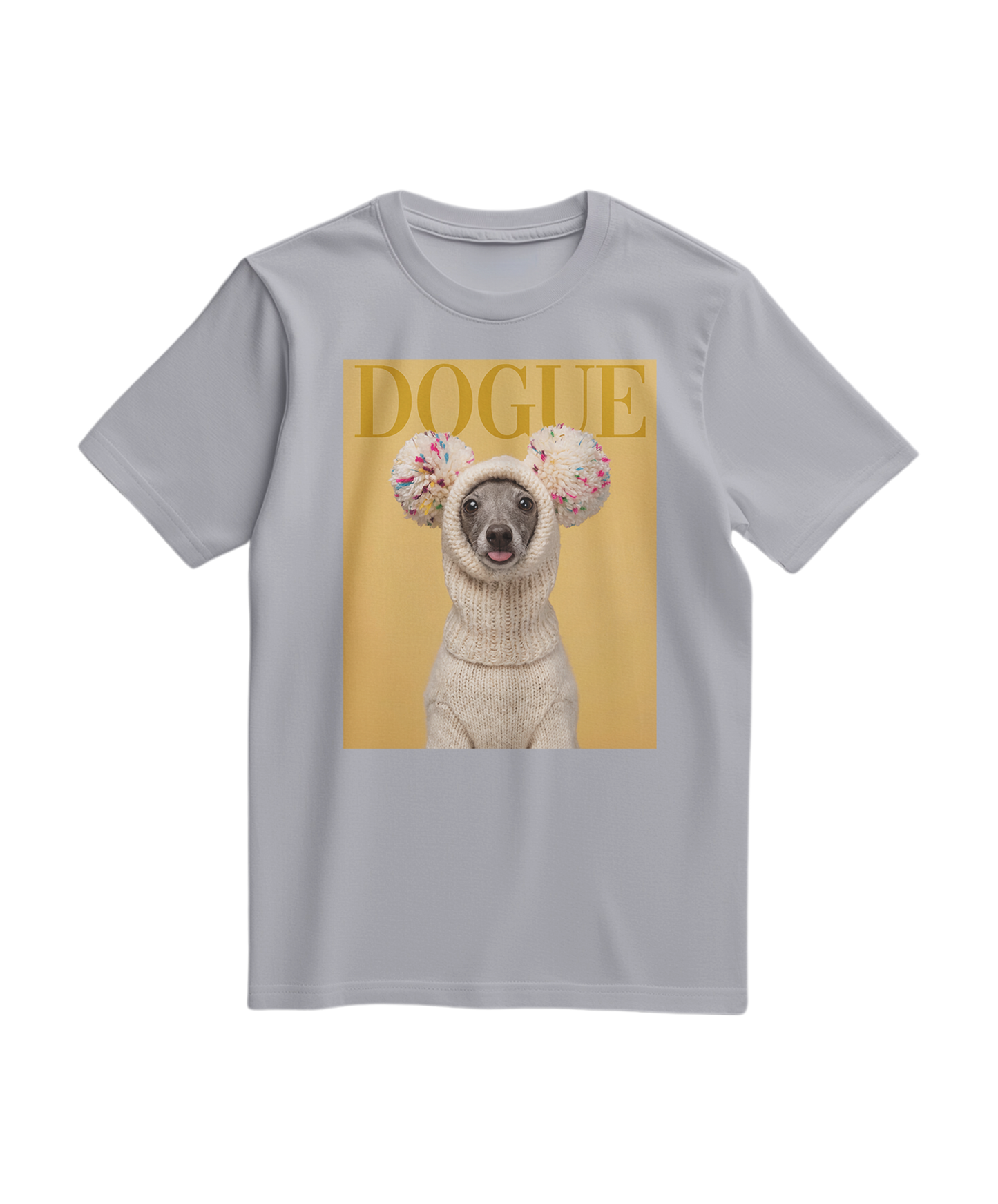 Camiseta cinza T-shirt Dogue Balaclava da Camalestore, com design em estilo balaclava, confortável e casual.