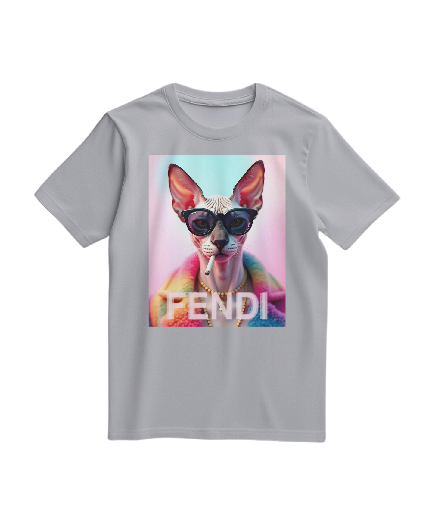 Camiseta cinza Sphynx Prism da Camalestore, com estampa de design moderno, tecido confortável e corte casual.