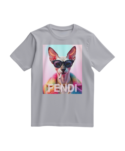 Camiseta cinza Sphynx Prism da Camalestore, com estampa de design moderno, tecido confortável e corte casual.