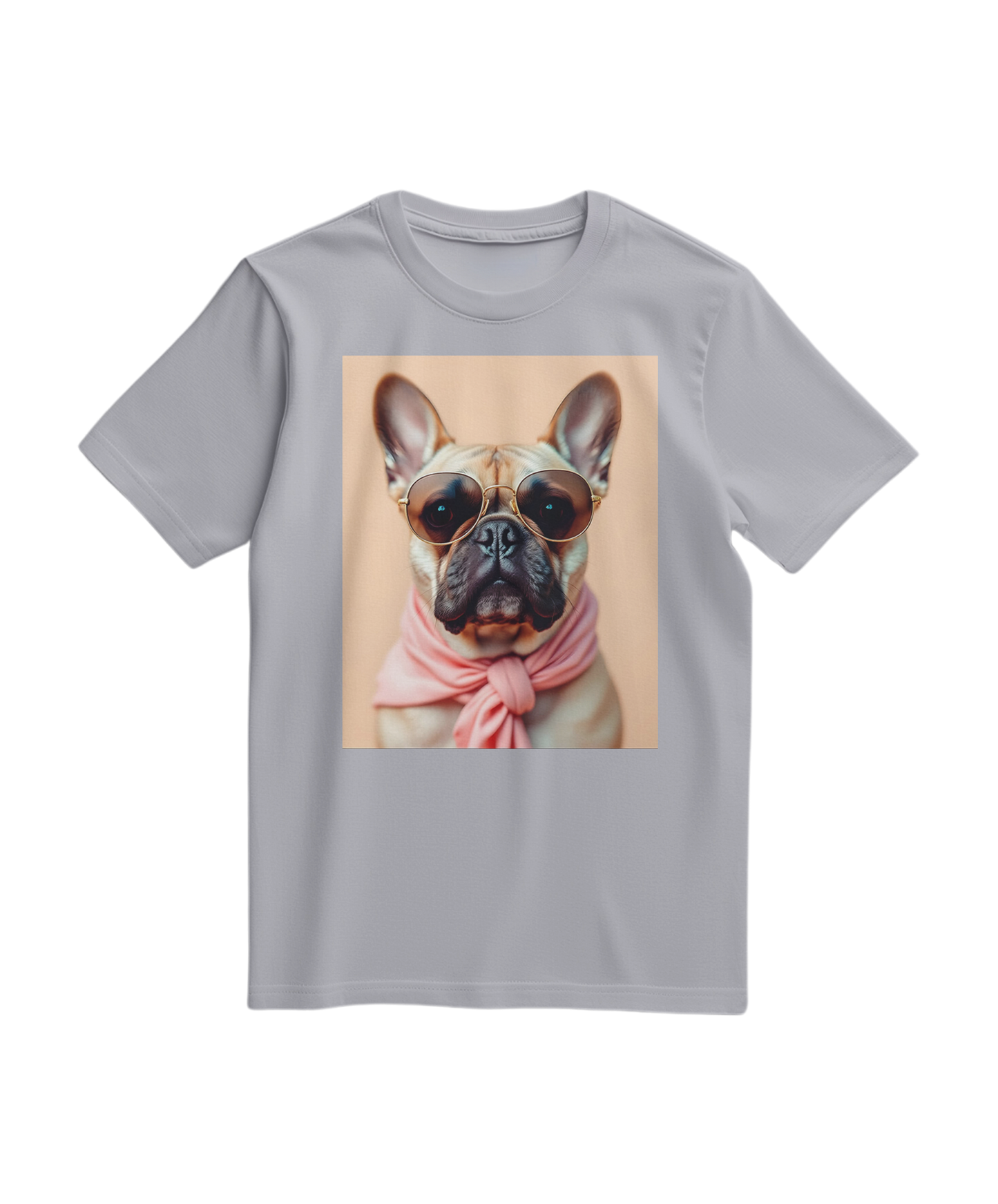 Camiseta cinza Royal Muse da Camalestore, t-shirt casual de algodão com design simples, vista frontal.