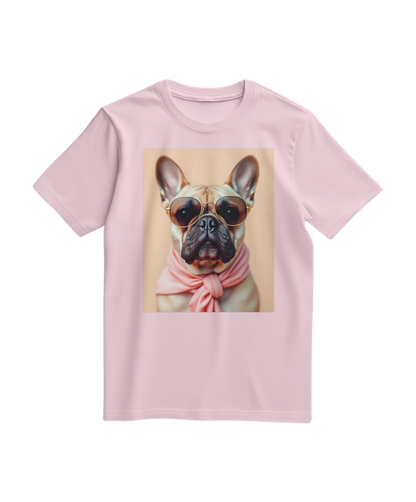 Camalestore T-shirt Royal Muse em rosa claro, com design elegante e confortável, exibida na imagem.