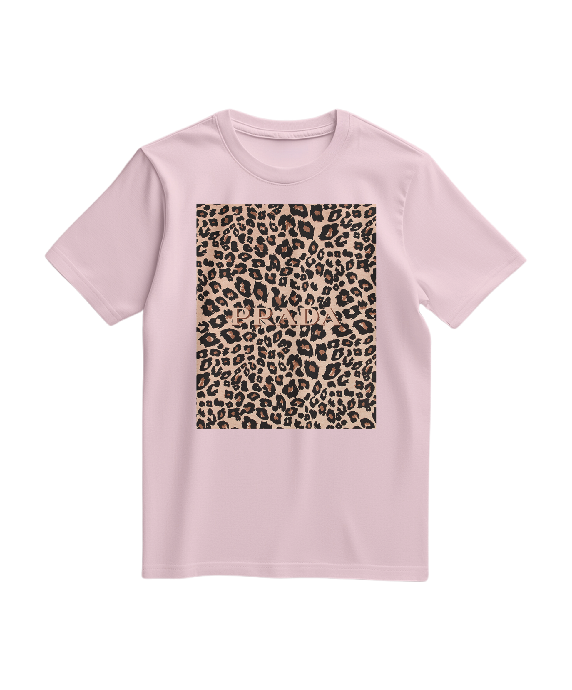 Camiseta Leopard Blush da Camalestore, t-shirt rosa claro com estampa de leopardo, modelo casual e confortável.