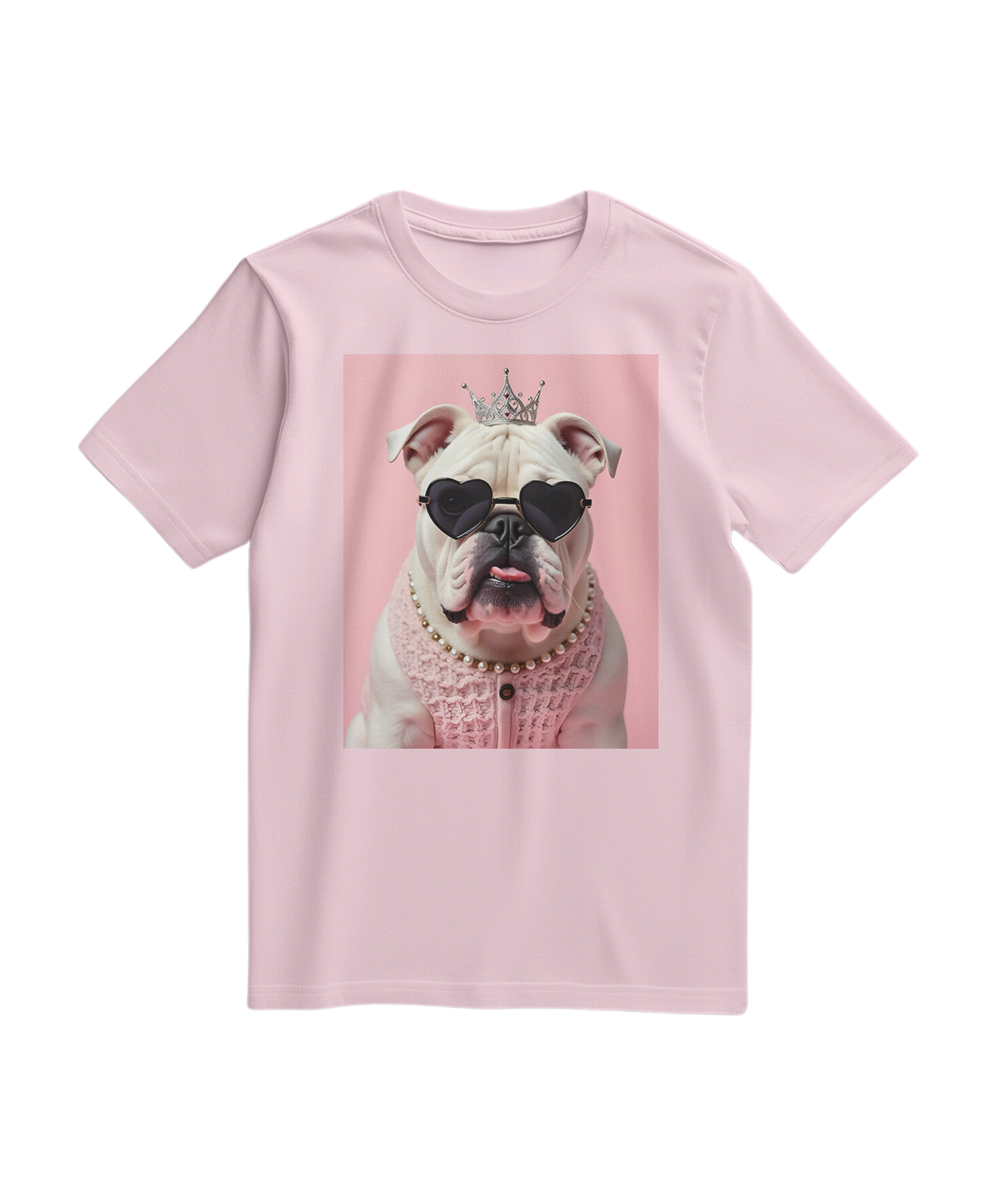 Camiseta Diva Dog Elite da Camalestore em tom rosa claro, com estampa de cachorro e detalhes de moda para pets.