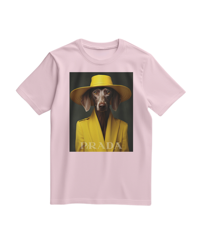 Camiseta amarela Wei da Camalestore, vista frontal, de tecido leve, com detalhes simples e corte casual.