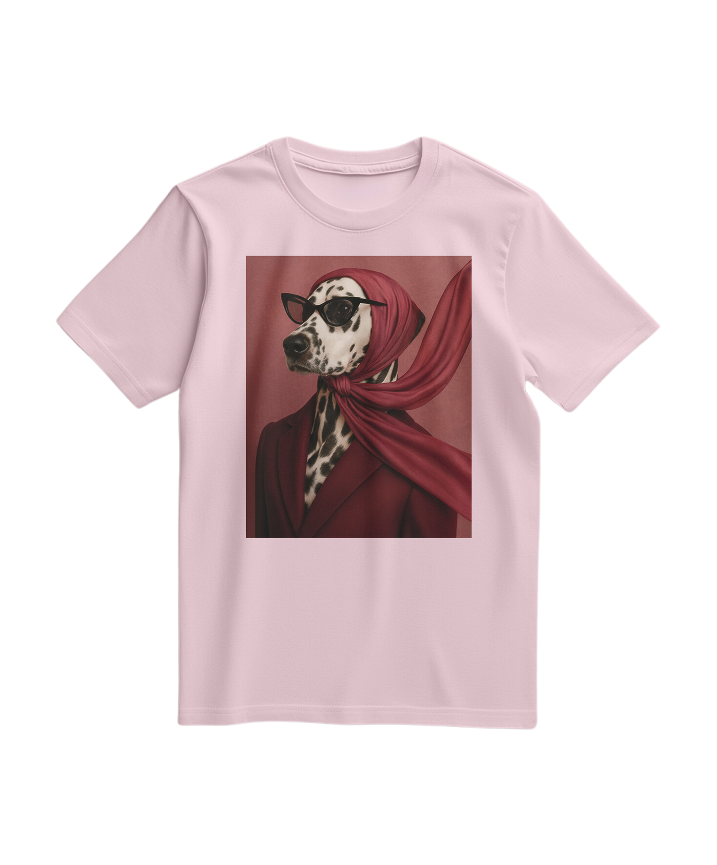 Camiseta Spot Luxe da Camalestore em rosa claro, com estampa de pontos brancos, veste casual e confortável.