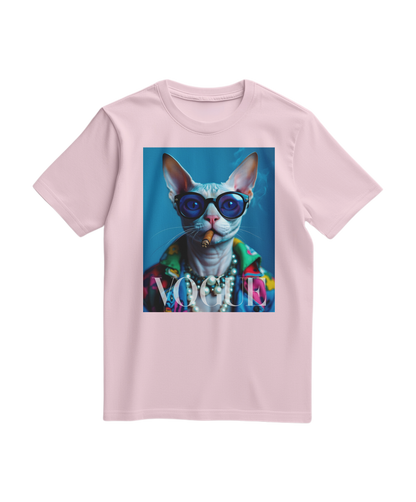 Camiseta Neo-Sphynx Studio rosa claro, t-shirt de algodão com estampa moderna, na cor rosa pálido.