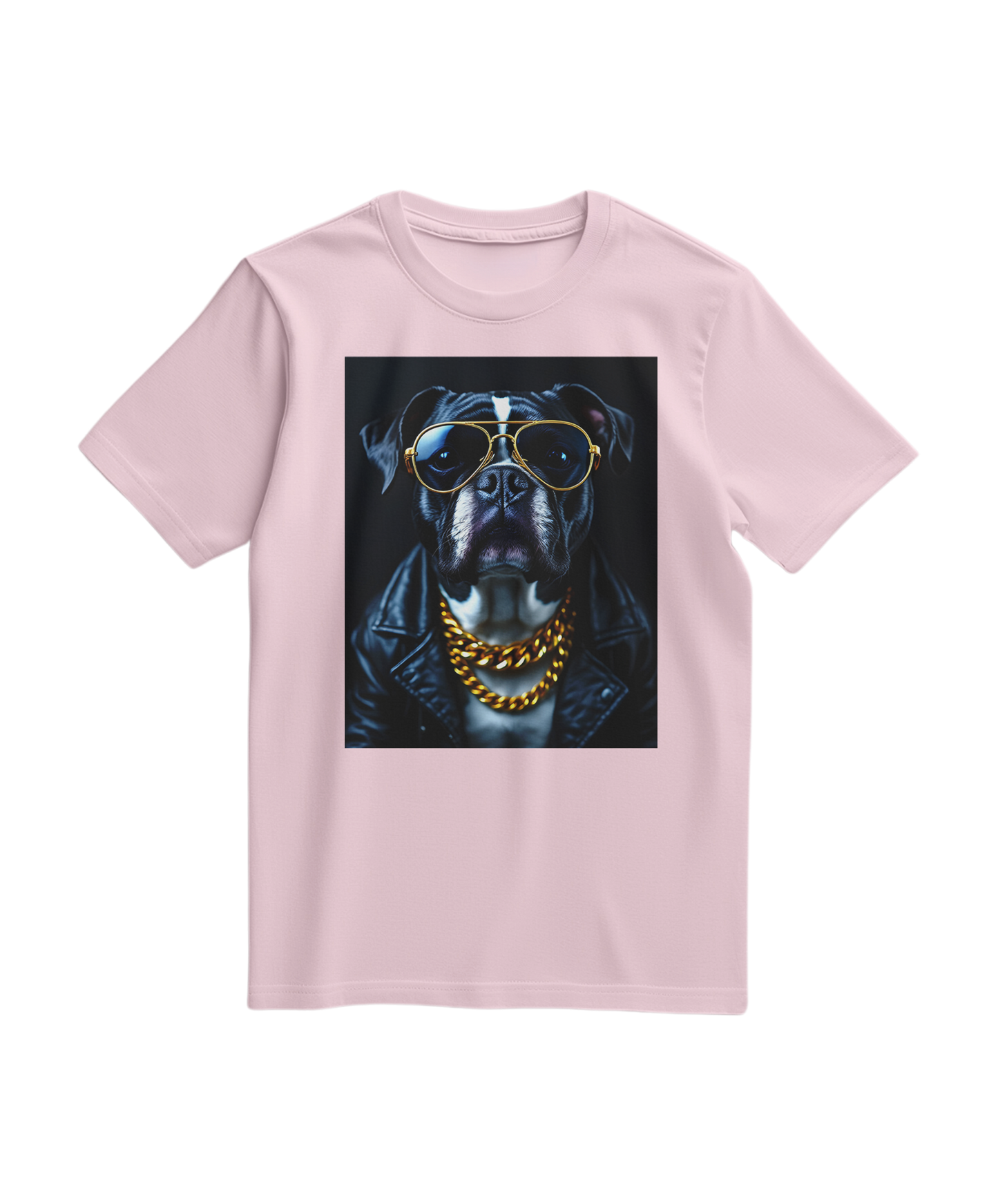 T-shirt Golden Rocker da Camalestore em tom rosa claro, com design moderno e confortável, para um estilo casual e descontraído.