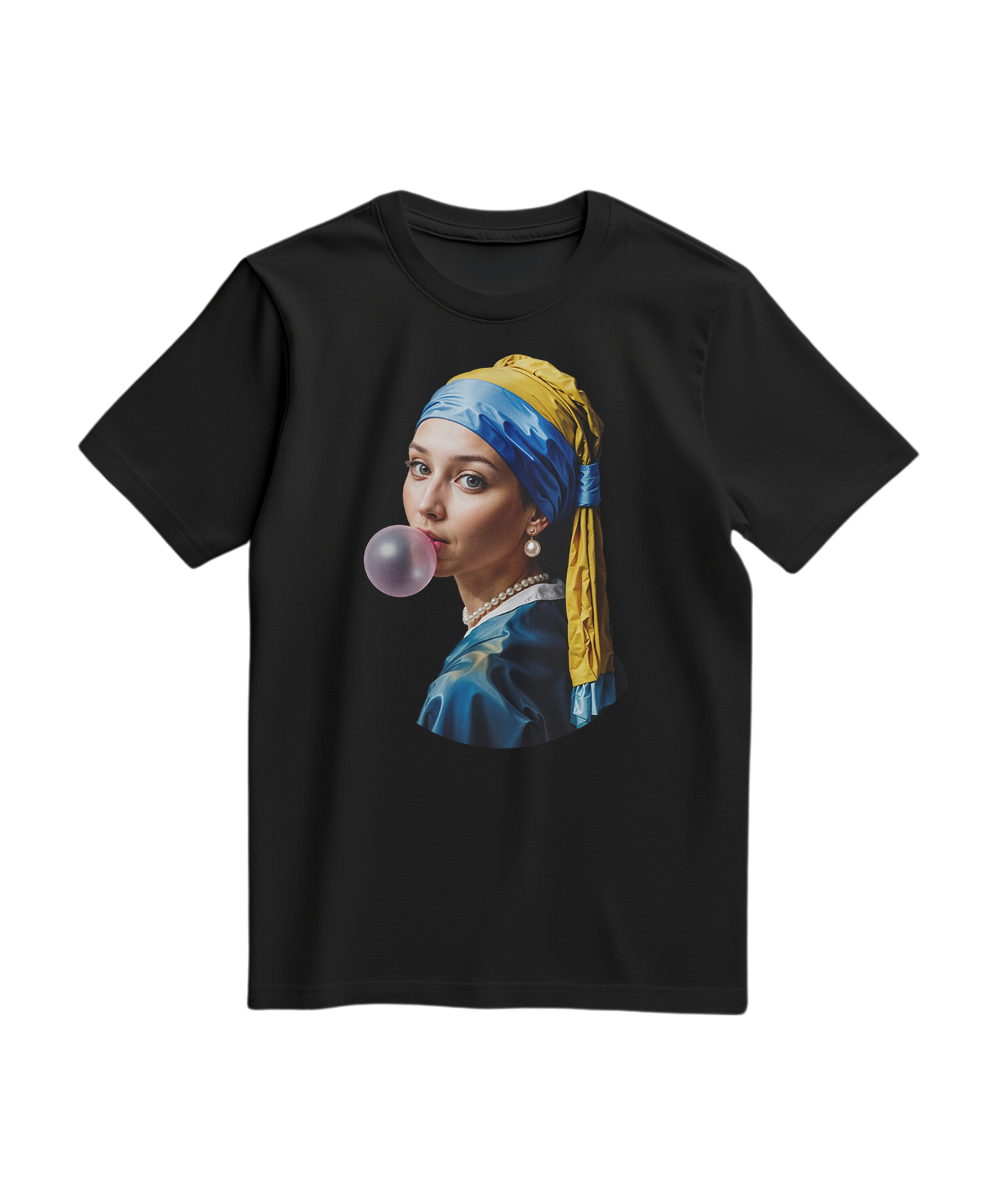 Camalestore T-shirt Pearl Bubble preta com estampa moderna, tecido confortável e acabamento de alta qualidade.