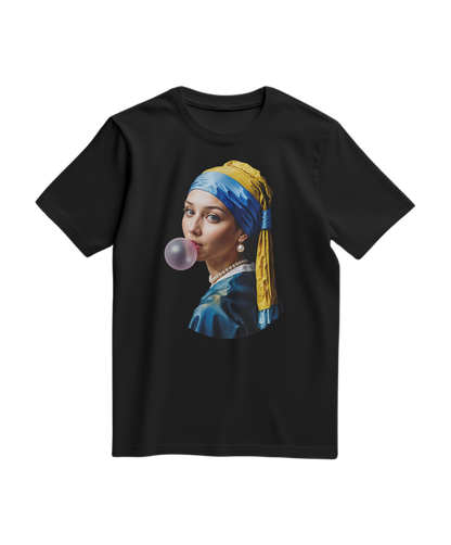 Camalestore T-shirt Pearl Bubble preta com estampa moderna, tecido confortável e acabamento de alta qualidade.