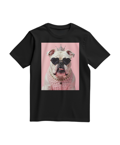 Camiseta preta Diva Dog Elite da Camalestore, camiseta de malha confortável com logo e design estilizado na frente.