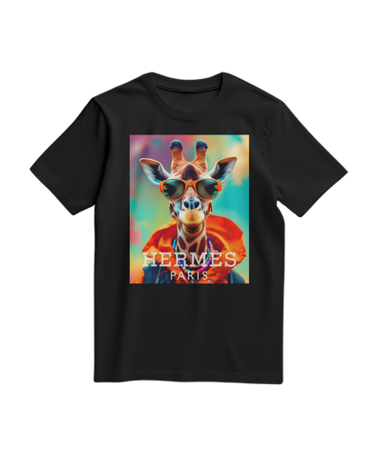 Camalestore T-shirt laranja Safari Elite, camiseta casual com estampa de safari, vista frontal em tecido confortável.