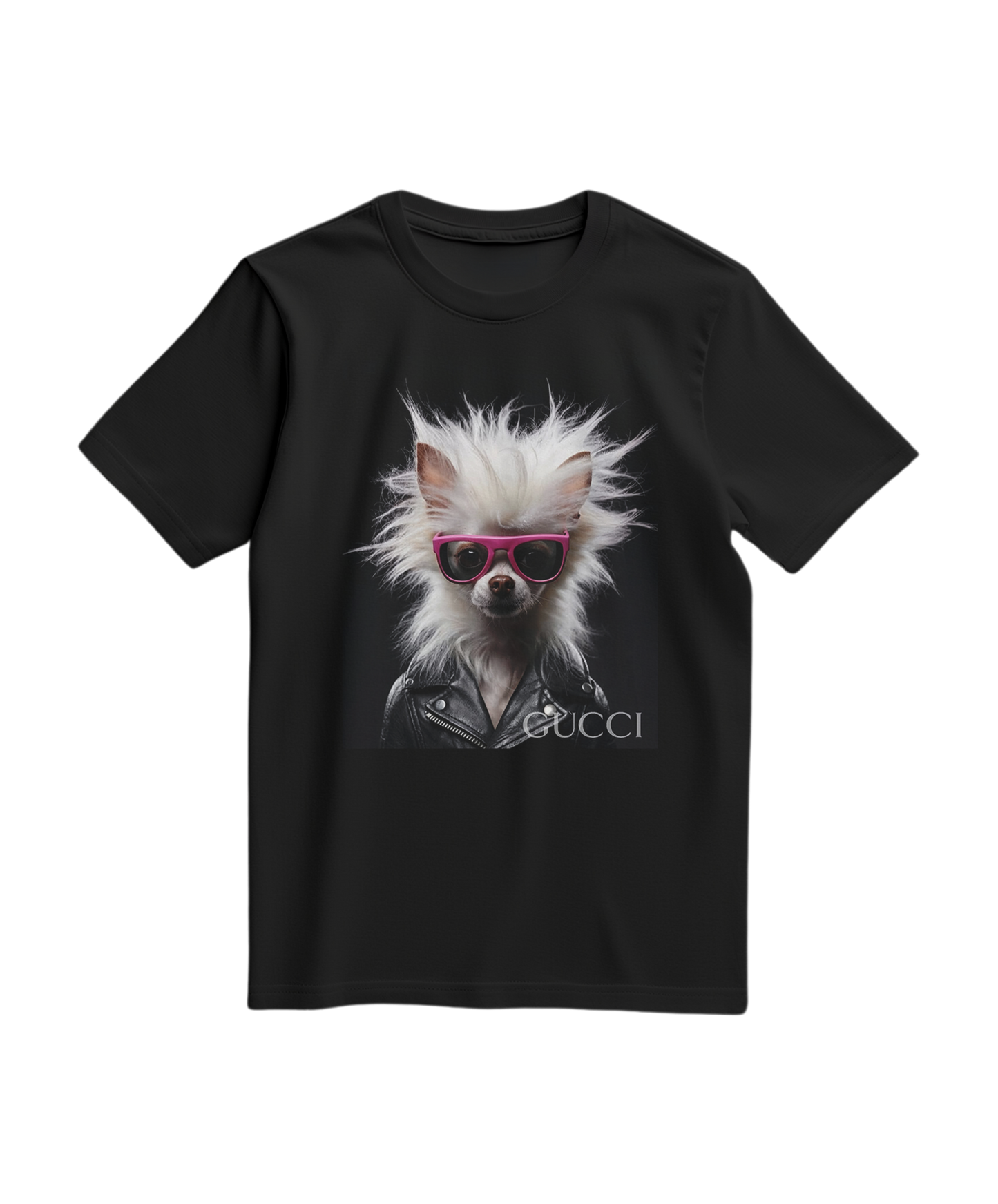 Camalestore T-shirt Rebel Fur preta, com design moderno e detalhes visíveis na imagem.