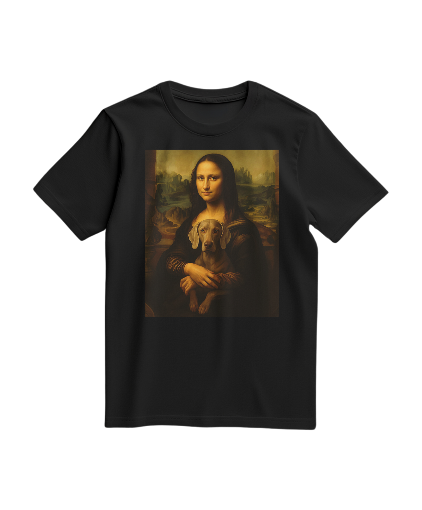 Camiseta preta Mona Wei da Camalestore, vista frontal, com design simples e confortável.