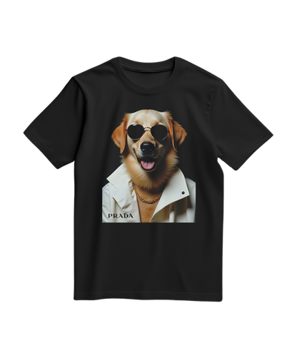 Camalestore T-shirt preto Golden Style, confortável com design simples, tecido de algodão, modelo casual para uso diário.