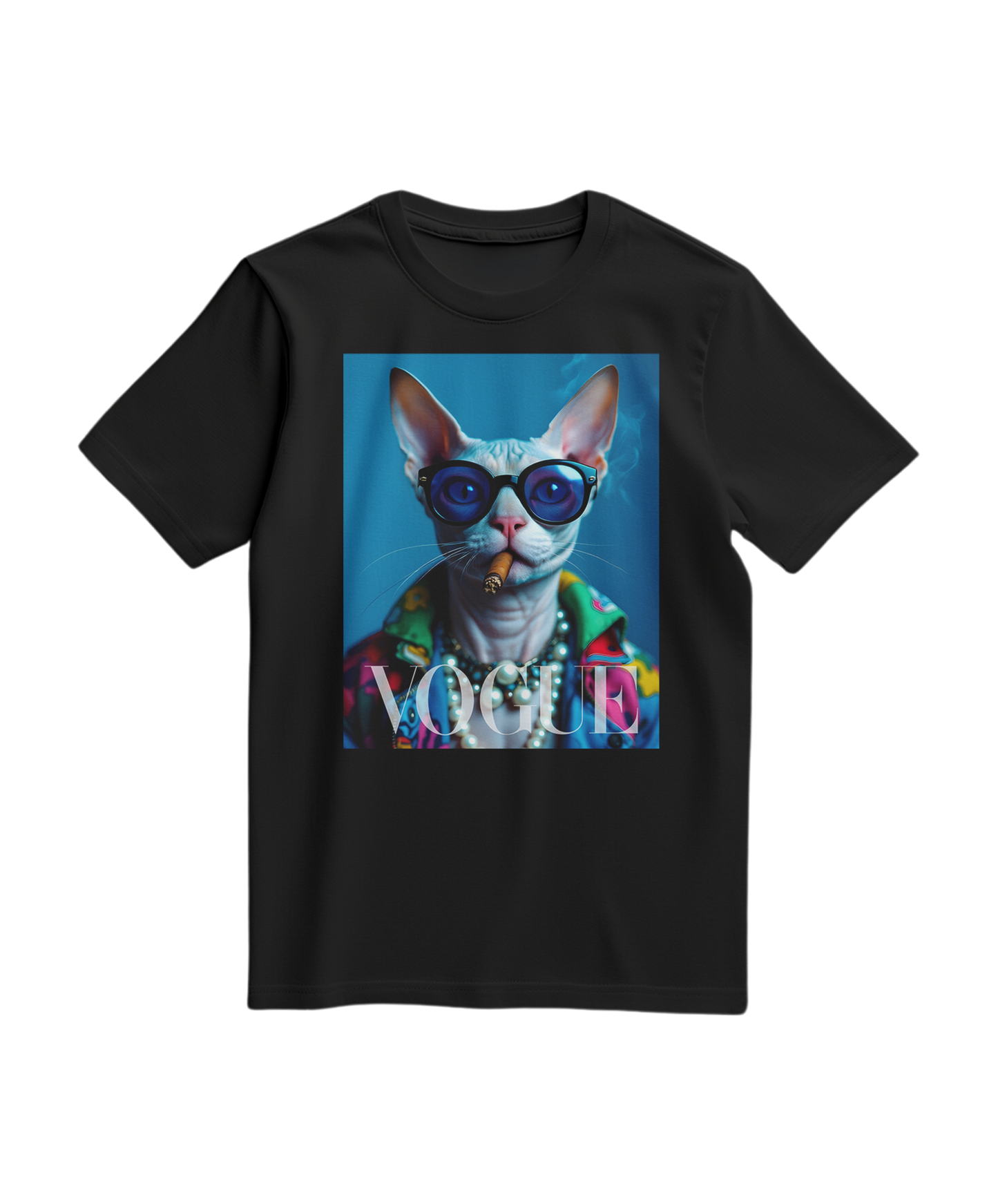 Camiseta preta Neo-Sphynx Studio da Camalestore, vista frontal, com design minimalista e detalhes visíveis na imagem.