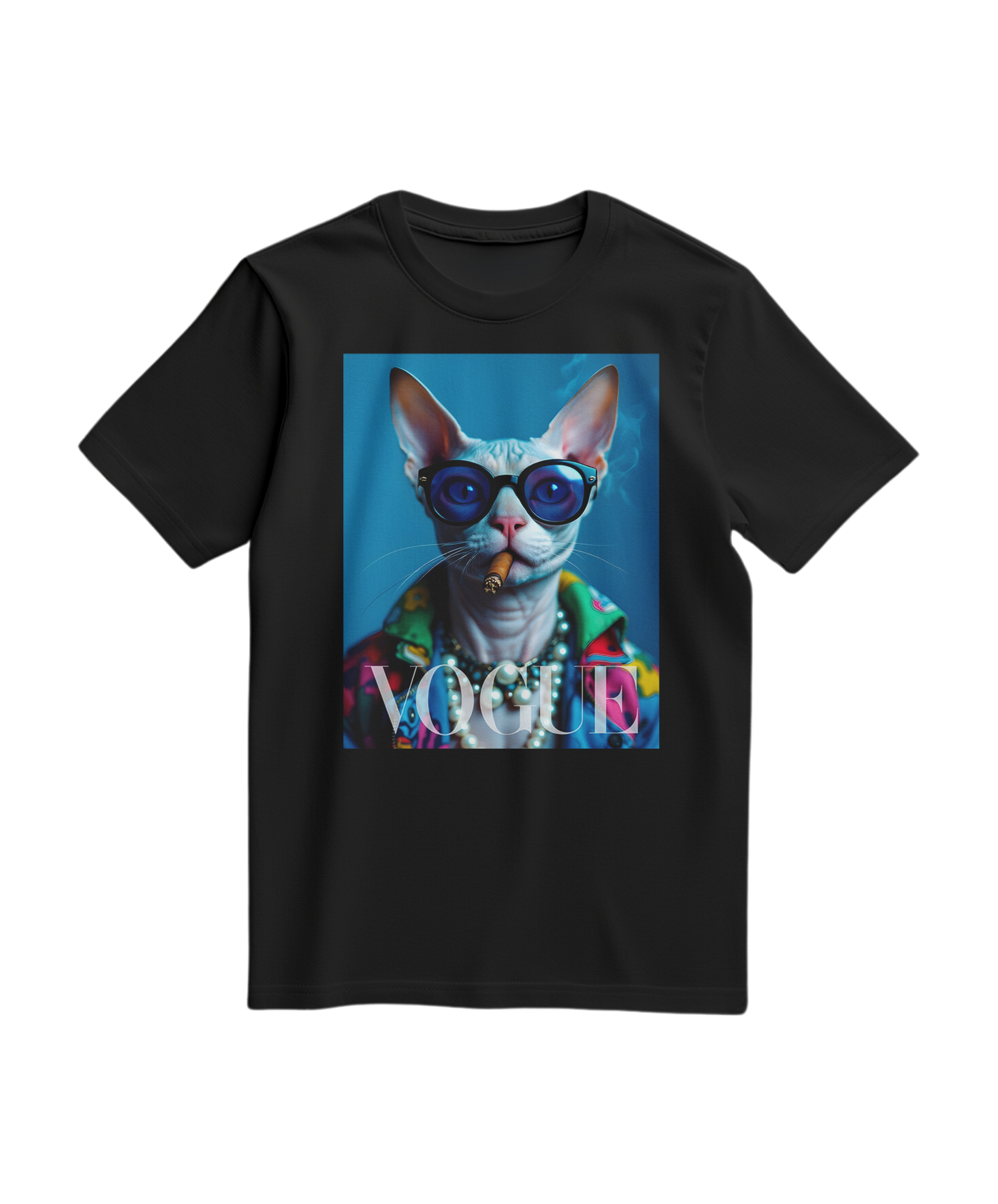 Camiseta preta Neo-Sphynx Studio da Camalestore, vista frontal, com design minimalista e detalhes visíveis na imagem.