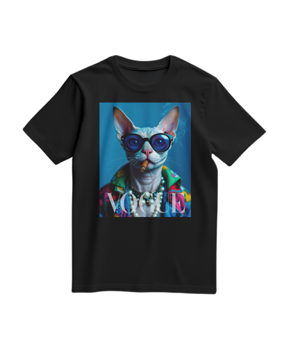 Camiseta preta Neo-Sphynx Studio da Camalestore, vista frontal, com design minimalista e detalhes visíveis na imagem.