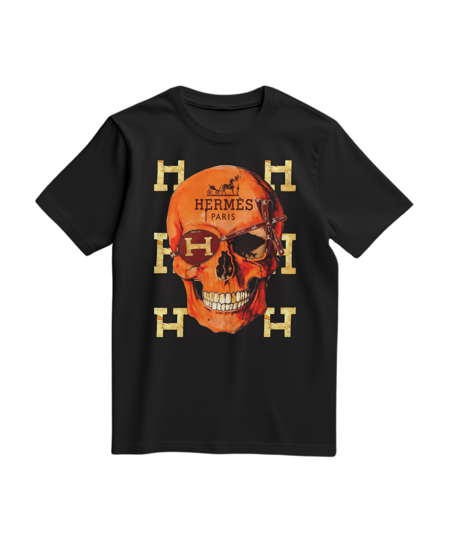 Camalestore camiseta preta com estampa de caveira icônica, tecido confortável e design moderno para um visual ousado.