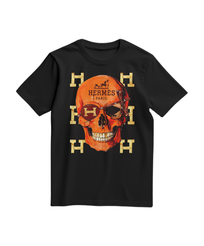 Camalestore camiseta preta com estampa de caveira icônica, tecido confortável e design moderno para um visual ousado.