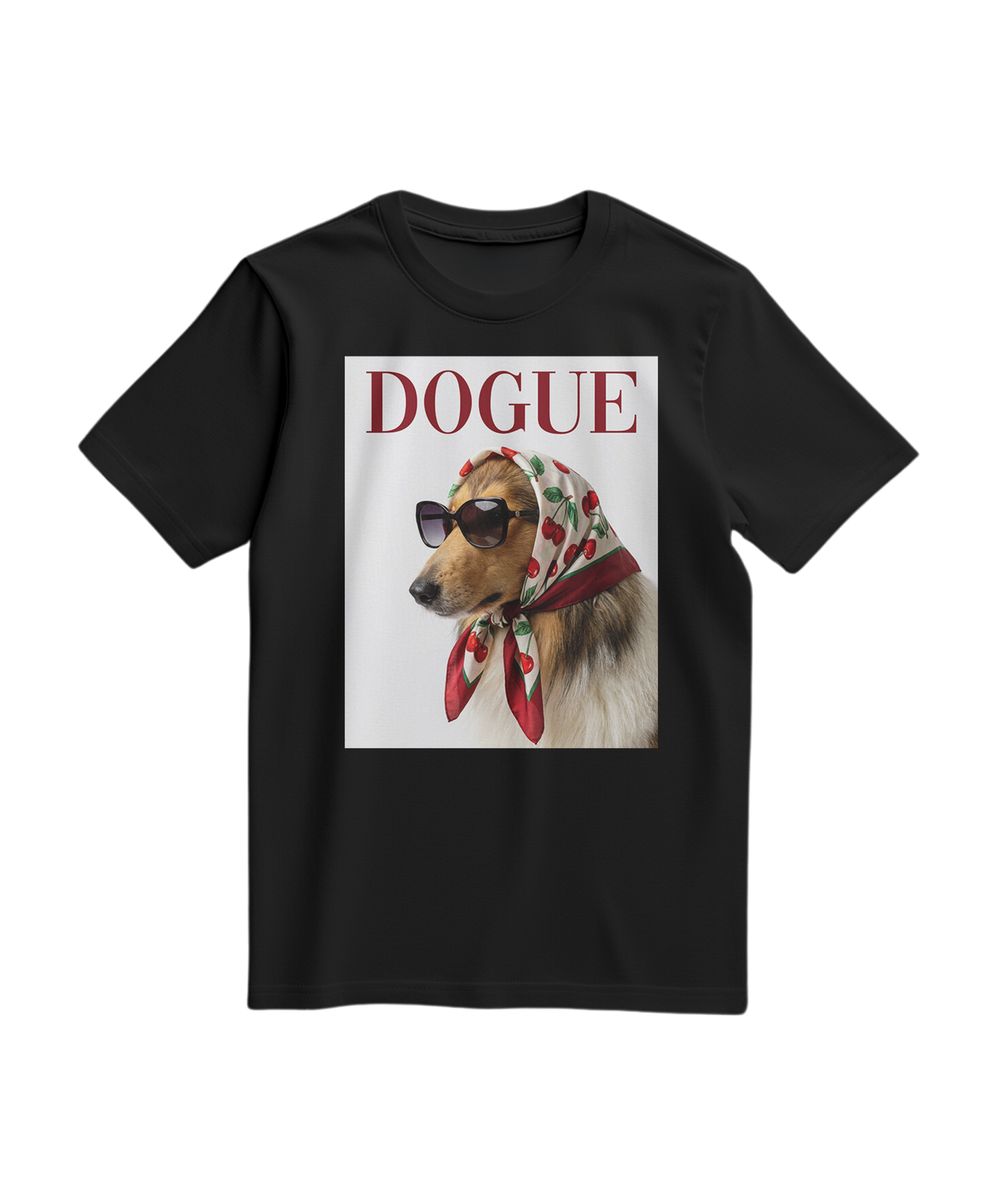 T-shirt preta vintage com estampa de cão Dogue Muse, feita pela marca Camalestore, visualizado na imagem.
