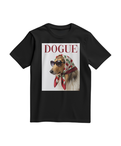 T-shirt preta vintage com estampa de cão Dogue Muse, feita pela marca Camalestore, visualizado na imagem.