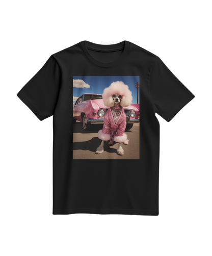 Camiseta preta Dream Ride da Camalestore, com design gráfico na frente, vista de corpo inteiro sobre fundo branco.