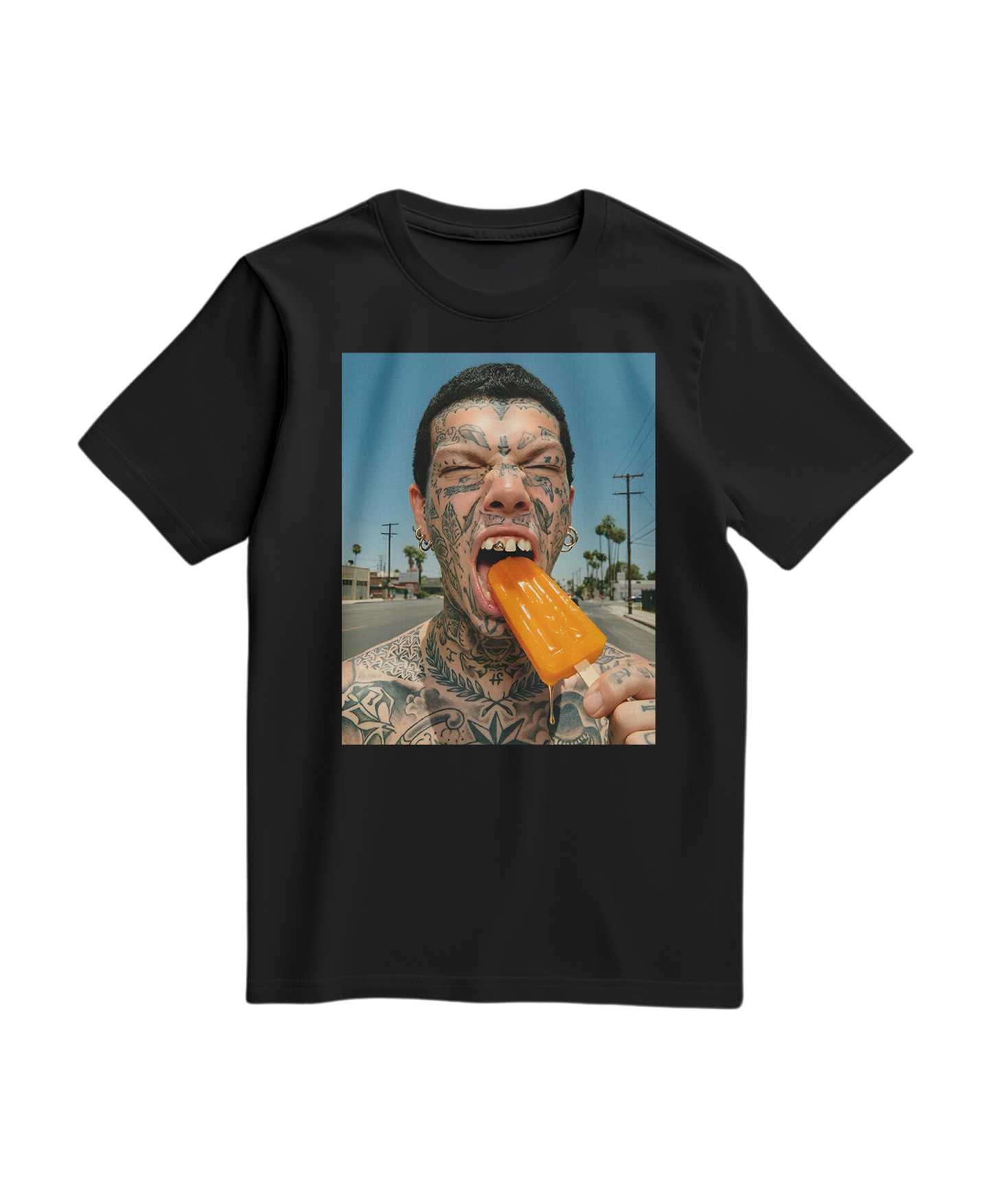 T-shirt Orange Drip