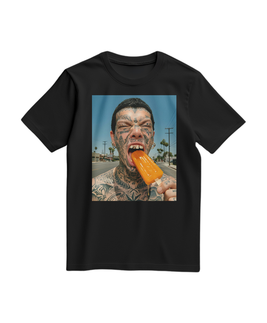 T-shirt Orange Drip