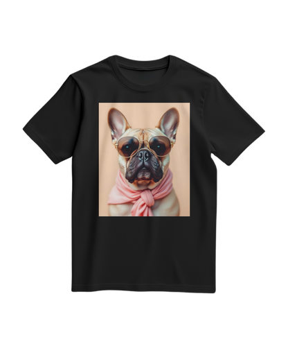 Camiseta preta Royal Muse da Camalestore, t-shirt de algodão com design elegante e confortável para uso casual.