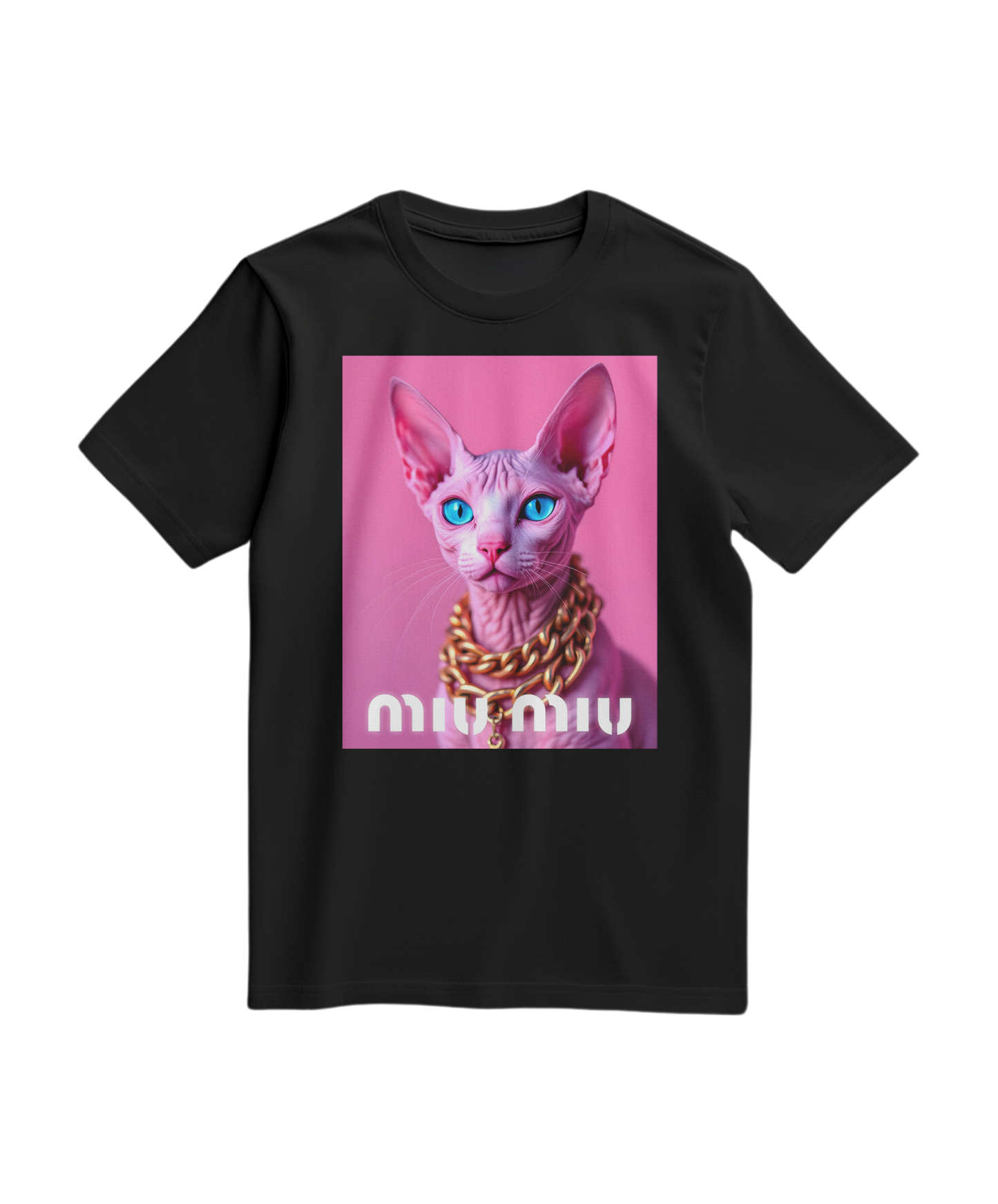 Camiseta rosa com detalhes dourados de esfinge, estilo casual, da marca Camalestore, exibida em fundo branco.