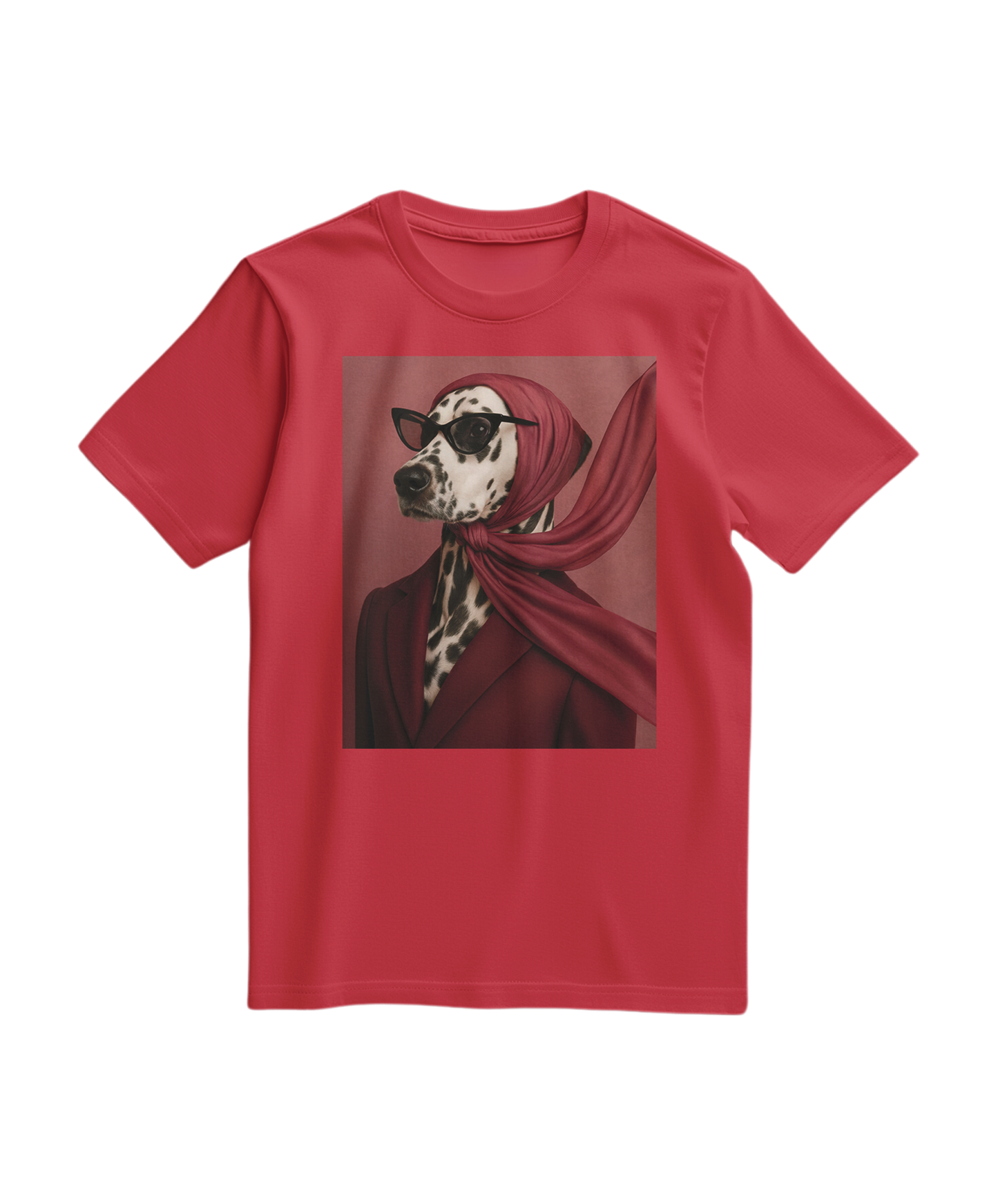 Camiseta vermelha Spot Luxe da Camalestore, vista frontal, com design minimalista e tecido confortável.