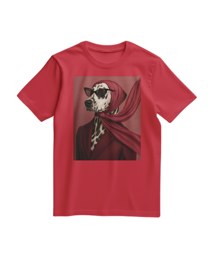 Camiseta vermelha Spot Luxe da Camalestore, vista frontal, com design minimalista e tecido confortável.