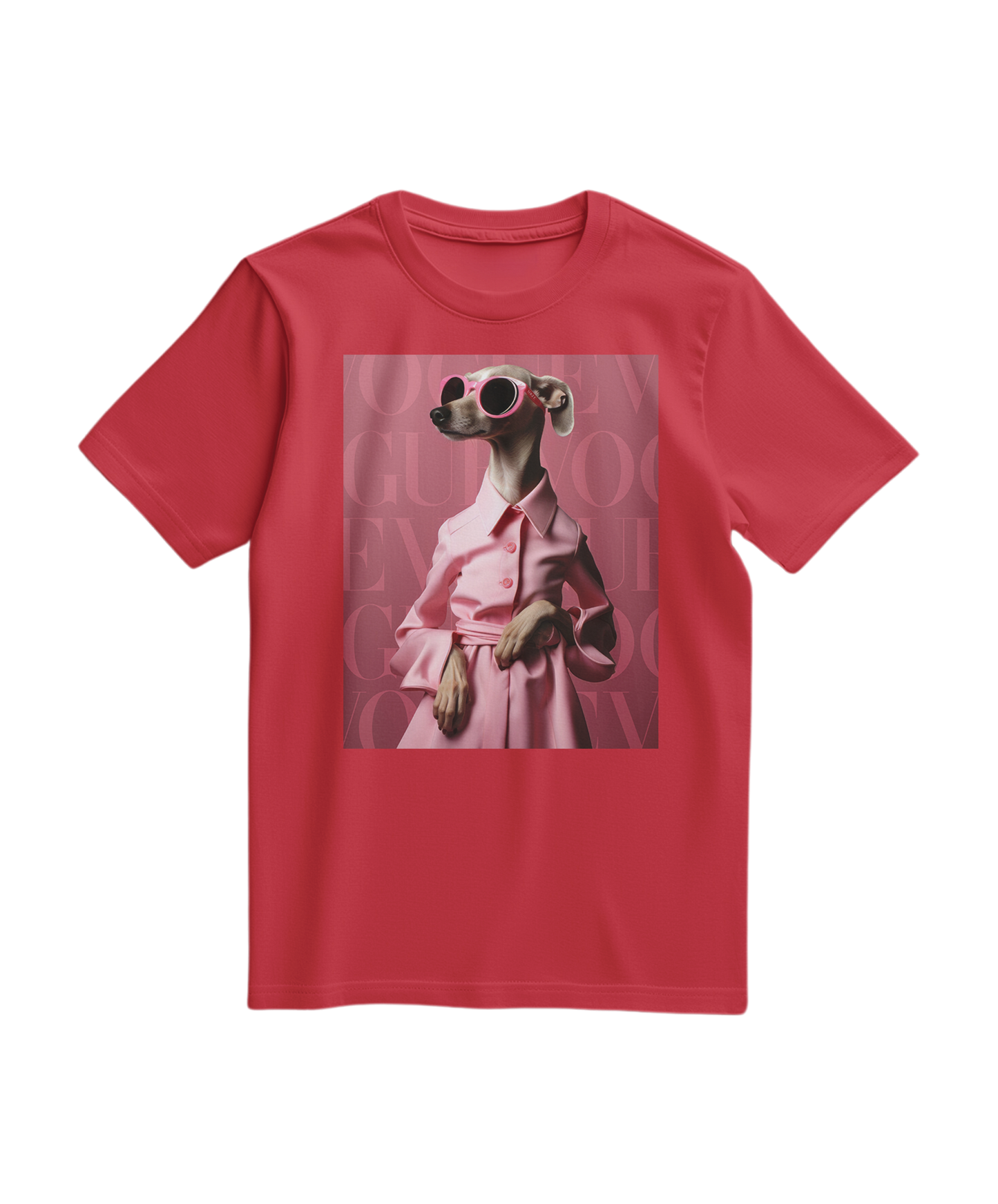 Camalestore T-shirt Skinny Pinky vermelha com design simples, exibição frontal, tecido confortável e ajuste justo.