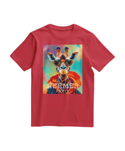 Camiseta laranja Safari Elite da Camalestore, com design vibrante e detalhes de tecido, vista em close na imagem.