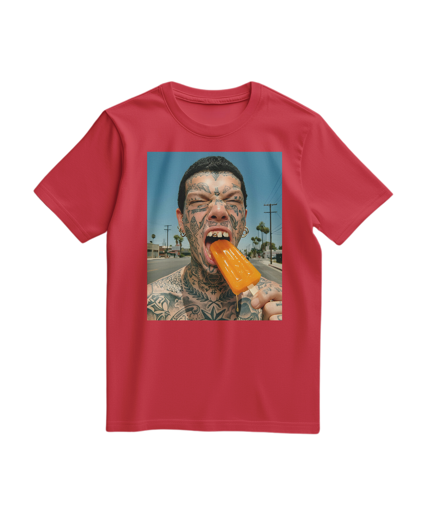 T-shirt Orange Drip