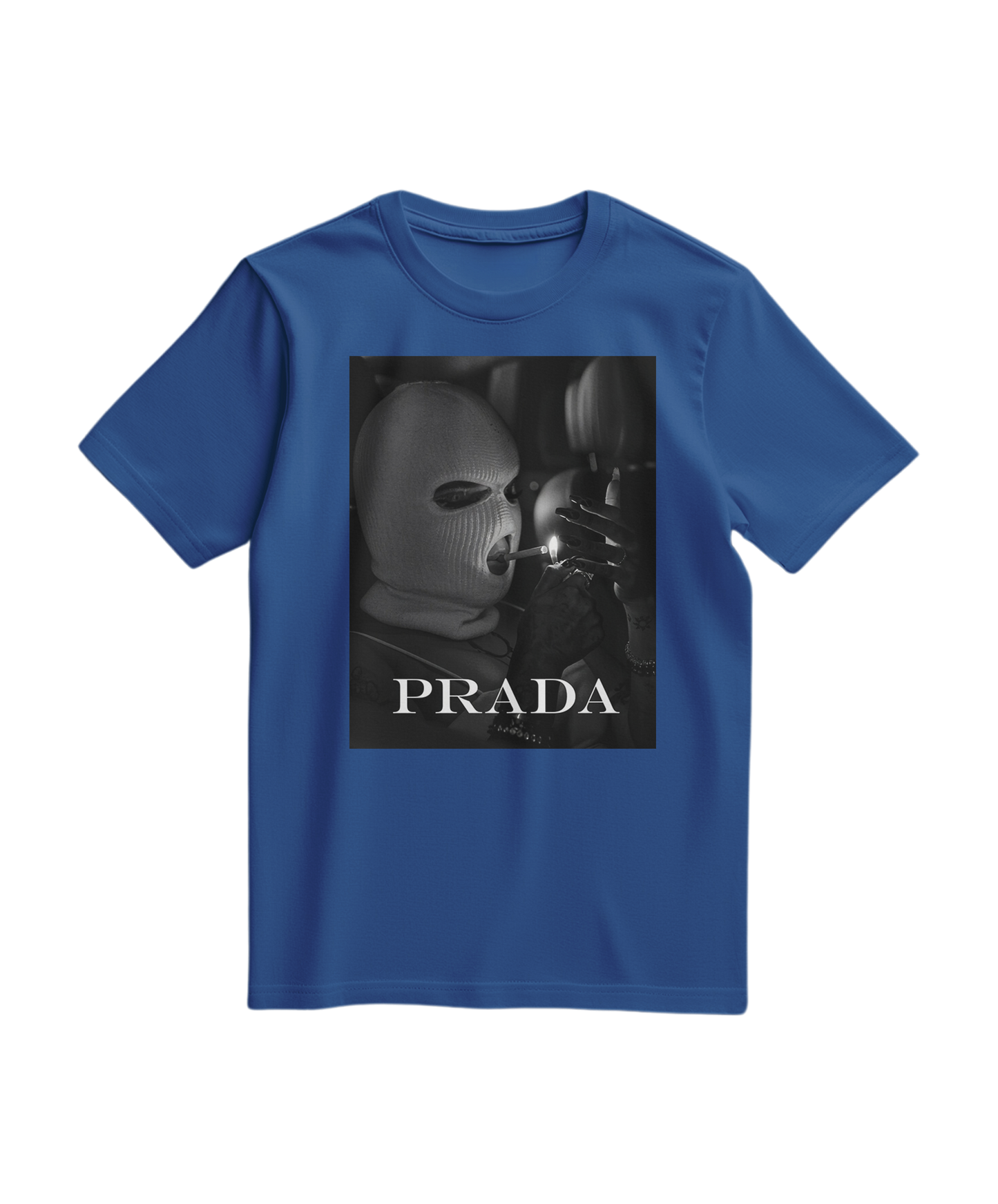 Camiseta azul royal Urban Rebel da Camalestore, com design moderno, vista frontal mostrando o tecido e detalhes do estilo casual.