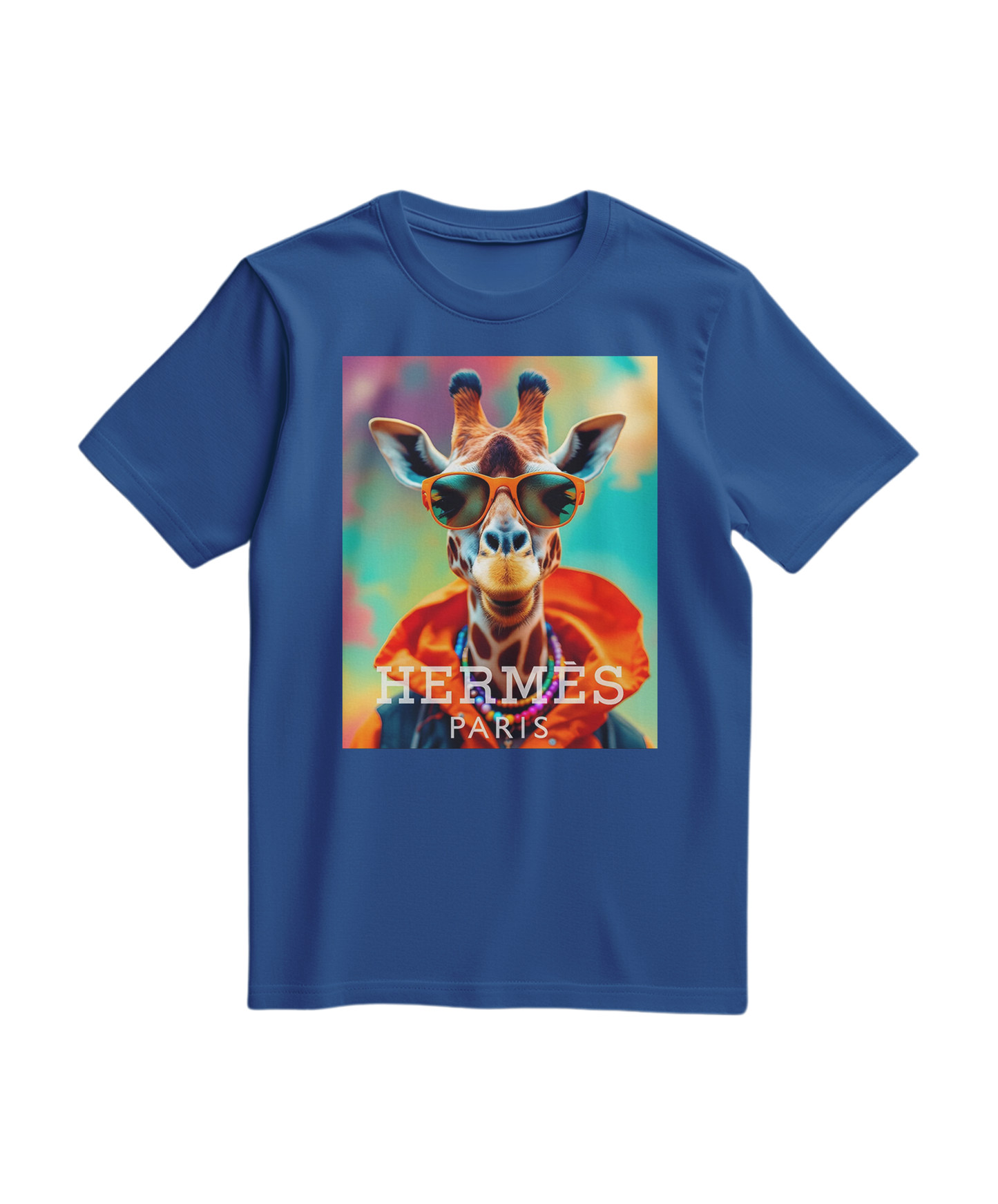 Camalestore T-shirt Safari Orange Elite, camiseta de algodão com estampa de safari na cor laranja, vista frontal.