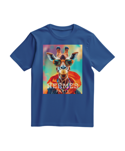 Camalestore T-shirt Safari Orange Elite, camiseta de algodão com estampa de safari na cor laranja, vista frontal.