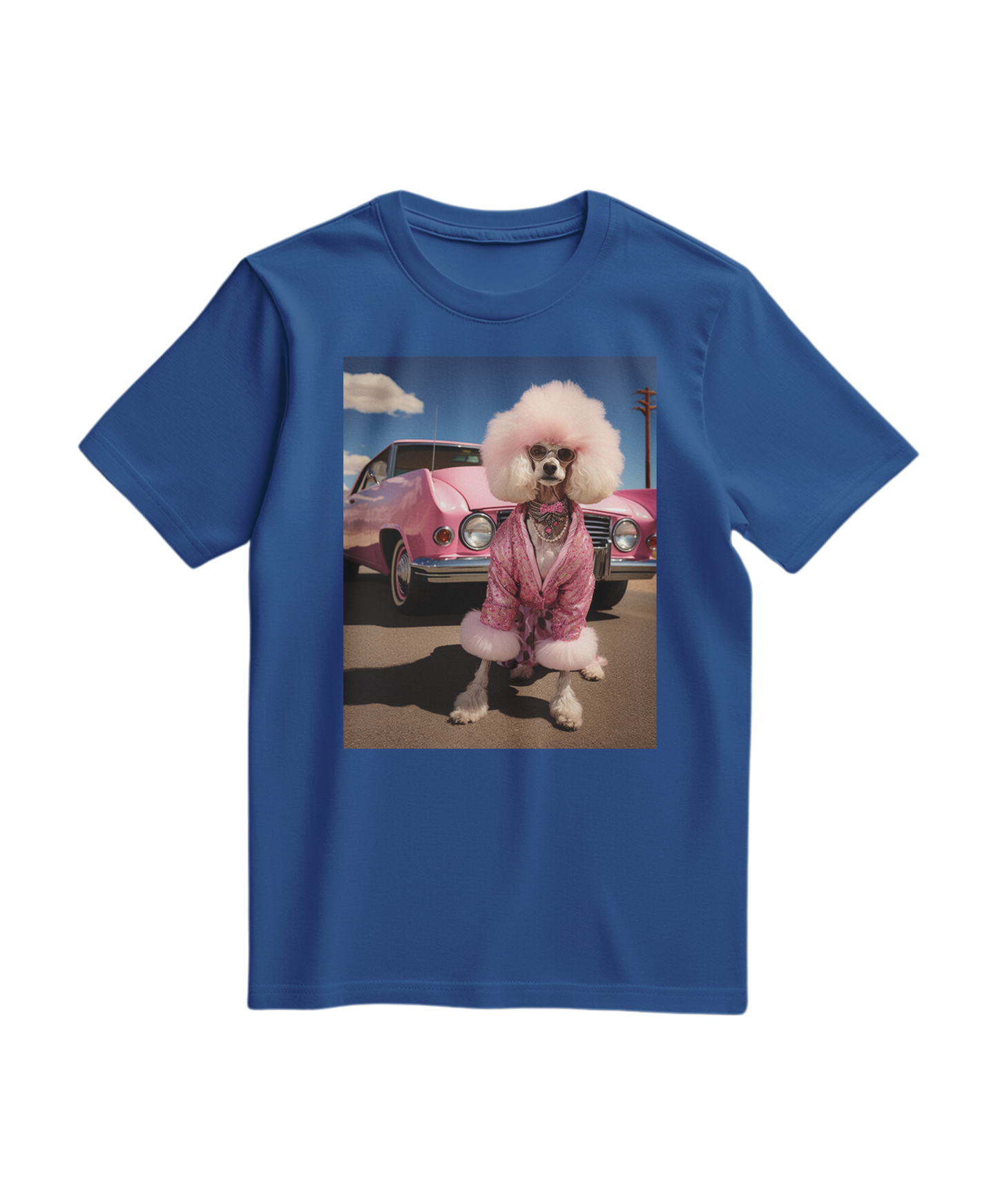 Camiseta Dream Ride da Camalestore em azul royal, com estampa gráfica e gola redonda.