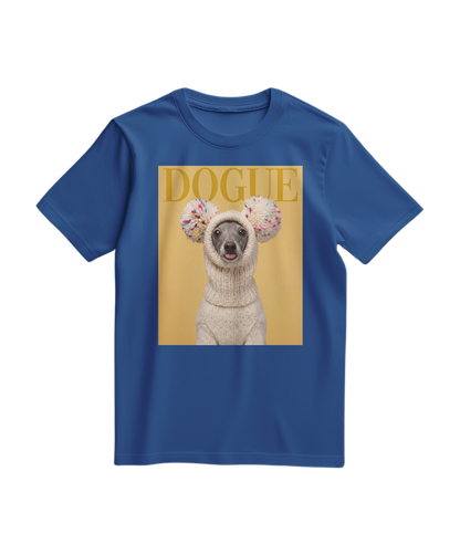 Camiseta azul royal da Camalestore com estampa de cachorro Dogue, estilo casual e confortável para uso diário.