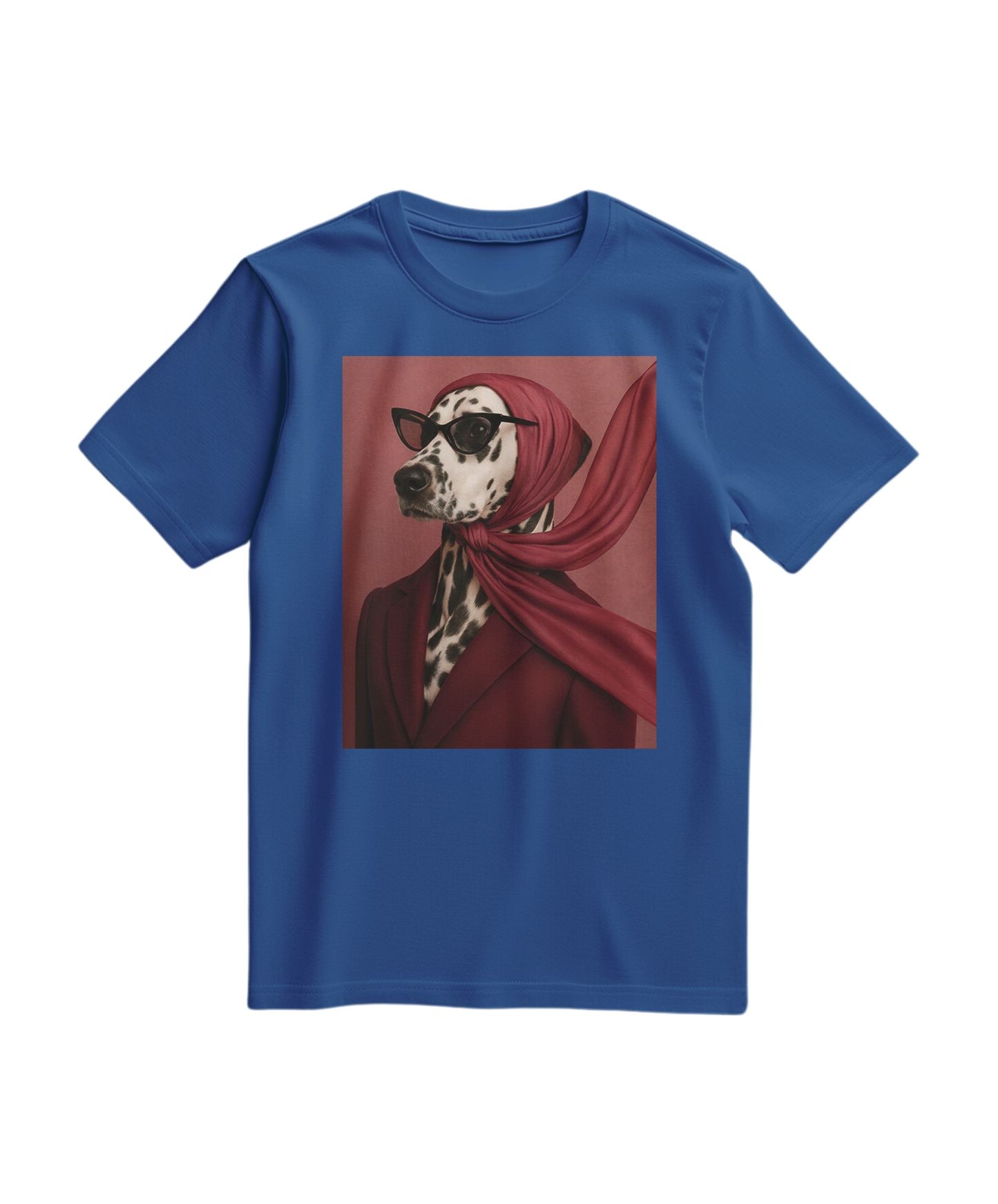 Camalestore T-shirt Spot Luxe azul royal, camiseta casual de algodão com estampa de pontos, confortável e com estilo moderno.