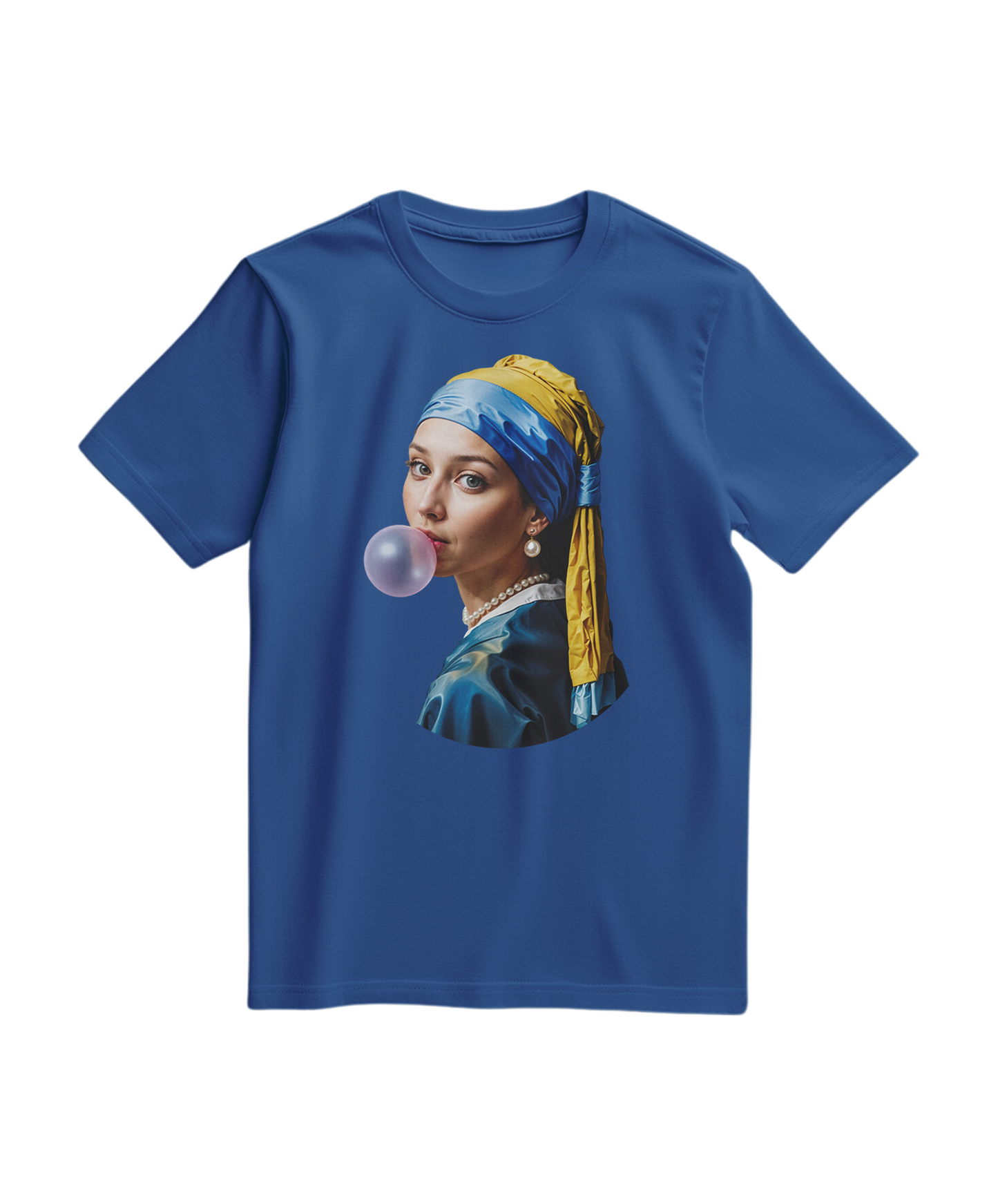 Camalestore T-shirt Pearl Bubble azul royal, confortável, com design casual, feito de algodão, para um estilo descontraído.