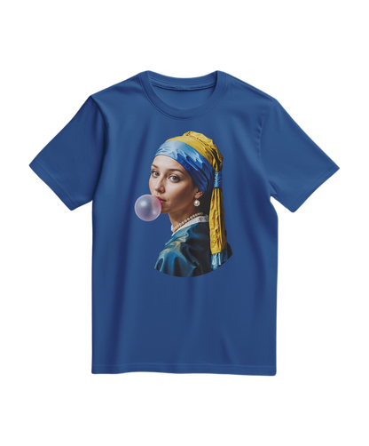 Camalestore T-shirt Pearl Bubble azul royal, confortável, com design casual, feito de algodão, para um estilo descontraído.