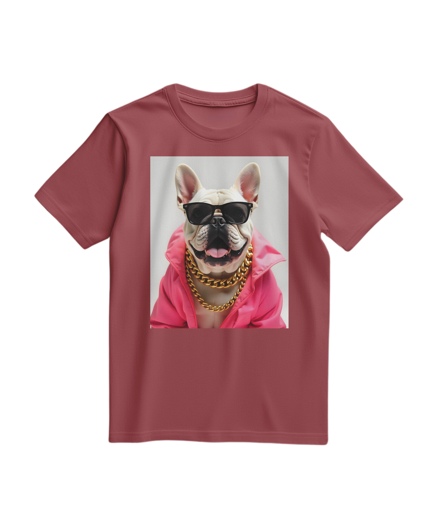 Camiseta Bulldog Azure Pop da Camalestore, com estampa de bulldog azul, tecido confortável e design casual, vista frontal.