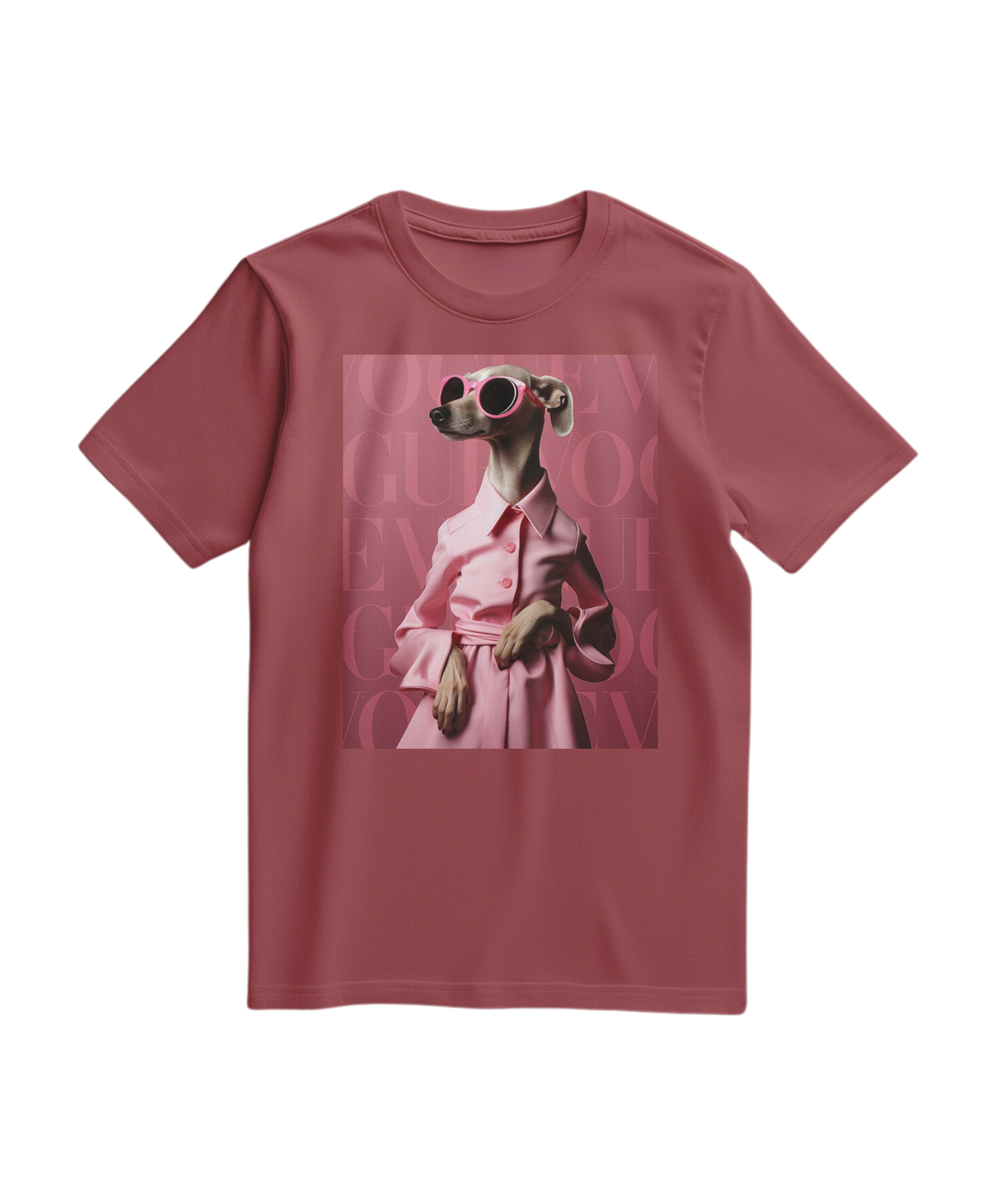 Camalestore T-shirt Skinny Pinky de cor terracota, vista frontal com detalhes de tecido e acabamento confortável.