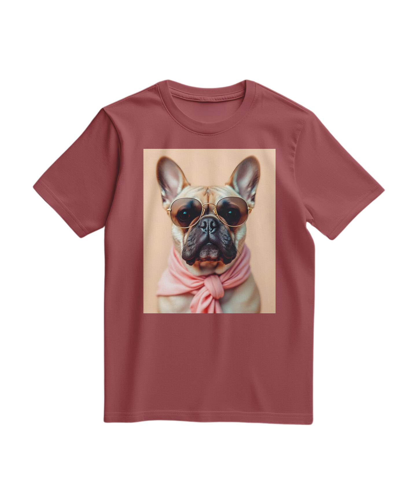 Camiseta Royal Muse da Camalestore em tom terracota, vista frontal, com design simples e confortável.