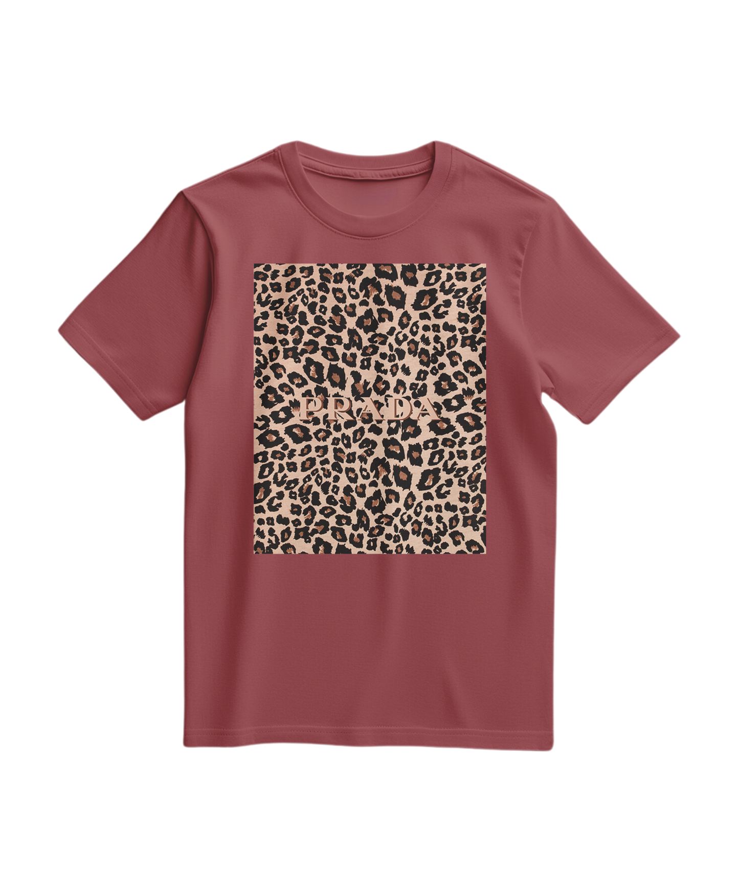 Camiseta Camalestore Leopard Blush, t-shirt com estampa de leopardo em tom blush, tecido confortável e estilo casual.