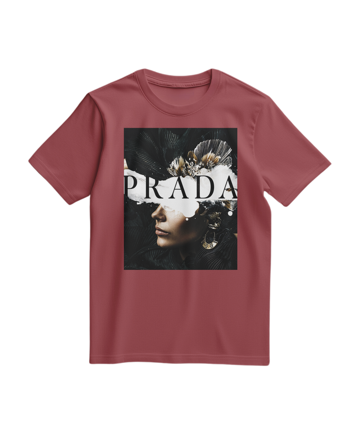 Camalestore T-shirt Shadow Muse em terracota, com estampa moderna, tecido confortável e corte casual para looks diários.