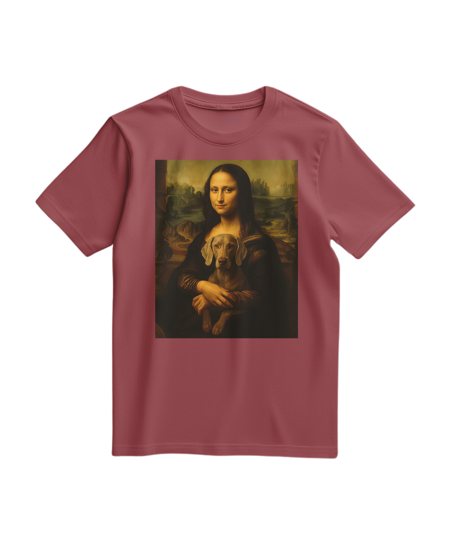 Camiseta Mona Wei da Camalestore em tom terracota, com design casual e confortável, vista frontal.